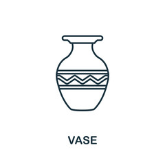 Vase line icon. Monochrome simple Vase outline icon for templates, web design and infographics