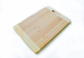 Isolated wooden cutting board with the selective focus. Good for any project.