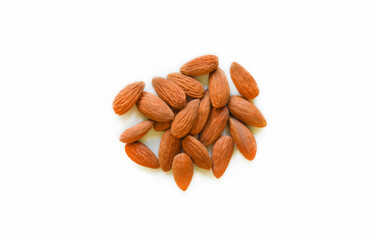 Isolated almonds with the selective focus. Good for any project.