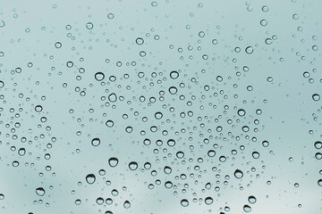 water drops on blue