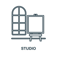 Studio line icon. Monochrome simple Studio outline icon for templates, web design and infographics