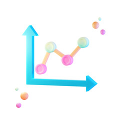 Line Graphic Data Information, 3d Icon Illustration