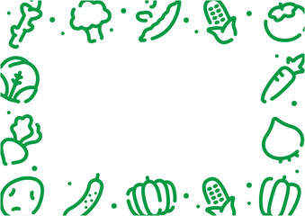 Vegetable pattern background for graphic design.A-size horizontal frame.