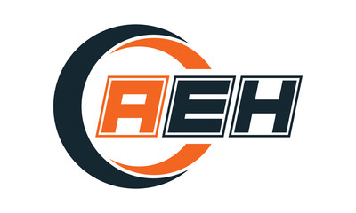 AEH three-letter circle logo design. custom font logo vector template | abstract logo | word mark logo | letter mark logo | business logo | minimalist logo | font logo |