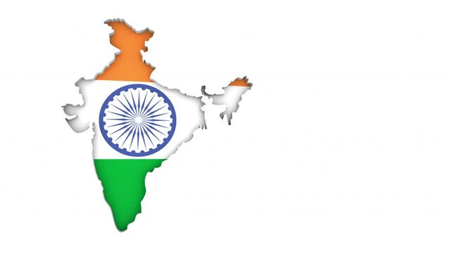 India Country Map Flag Har Ghar Tiranga Background 3d Animation