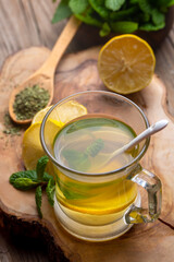 Tea with lemon and mint (Turkish name; nane limon cayi)