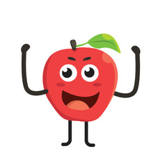 red apple with a smile