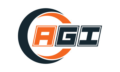 AGI three-letter circle logo design. custom font logo vector template | abstract logo | word mark logo | letter mark logo | business logo | minimalist logo | font logo |