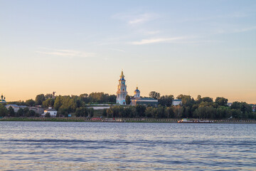 Fototapeta premium View of the ancient Russian city of Kostroma in summer from the Volga river