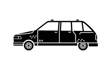 Vector hand-drawn illustration of a car. Personal vehicles.