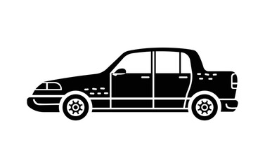Vector hand-drawn illustration of a car. Personal vehicles.