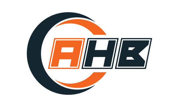 AHB three-letter circle logo design. custom font logo vector template | abstract logo | word mark logo | letter mark logo | business logo | minimalist logo | font logo |