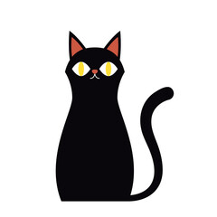 Fototapeta premium Cute black cat in Halloween day. black cat cartoon vector.