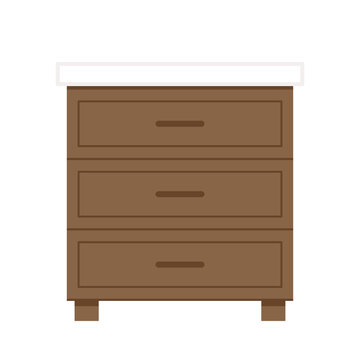 Chest of drawer vector. Chest of drawer on white background.