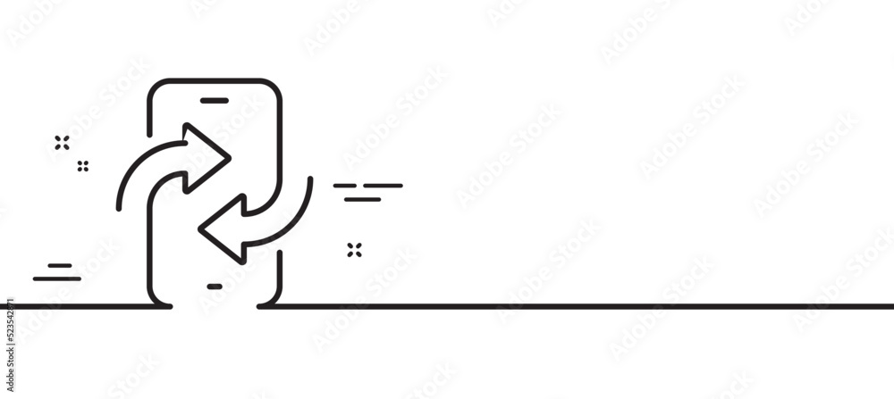 Aufkleber phone transfer line icon. smartphone app sign. cellphone mobile device symbol. minimal line illustra