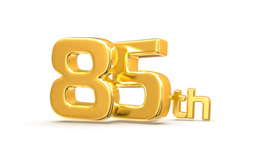 Happy Anniversary 85th Gold Number 3d