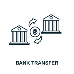 Bank Transfer line icon. Monochrome simple Bank Transfer outline icon for templates, web design and infographics