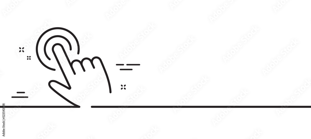 Poster hand cursor line icon. click action sign. finger pointer symbol. minimal line illustration backgroun