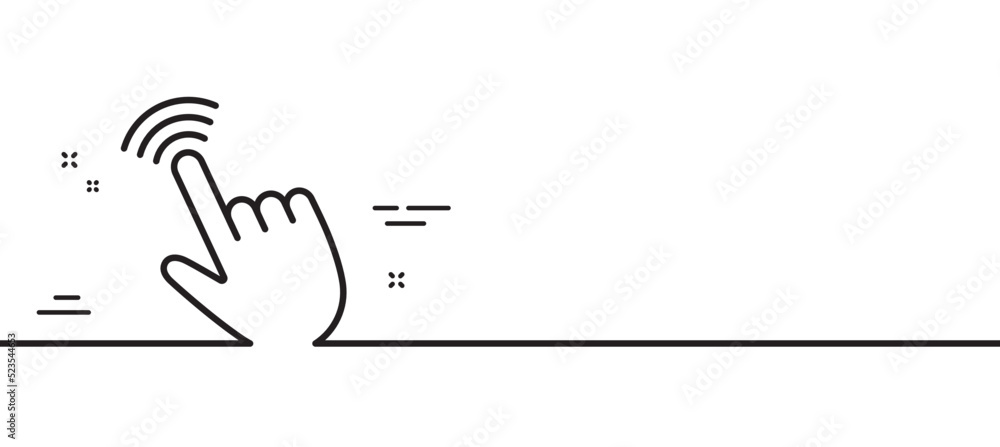 Poster hand cursor line icon. click action sign. finger pointer symbol. minimal line illustration backgroun