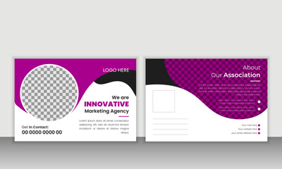 Creative modern post card layout design template