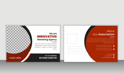 Creative modern post card layout design template