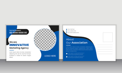 Creative modern post card layout design template