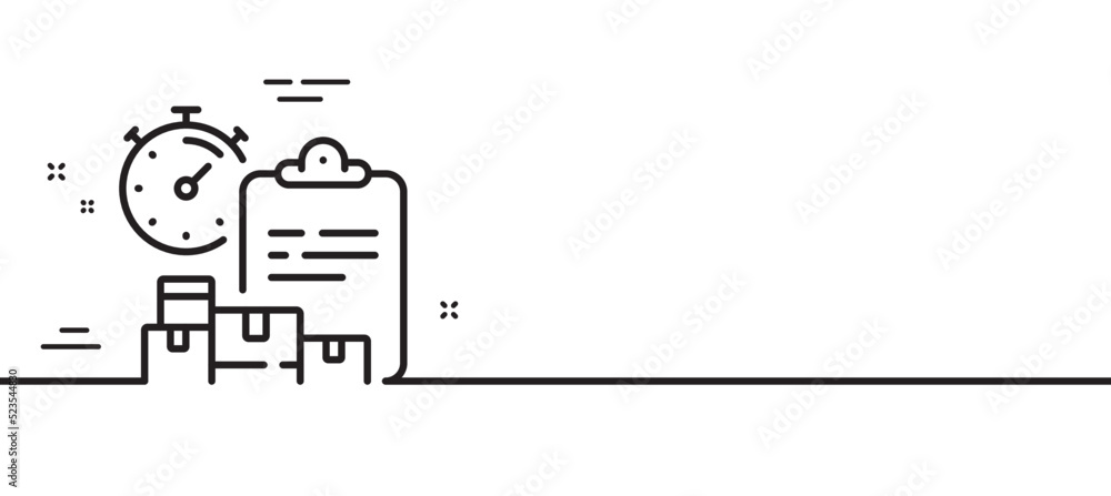 Poster delivery report line icon. parcel documents sign. express service symbol. minimal line illustration 