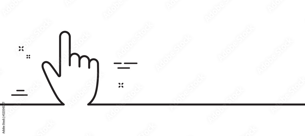 Poster hand cursor line icon. click action sign. finger pointer symbol. minimal line illustration backgroun