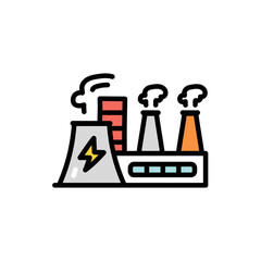 Power plant olor line icon. Pictogram for web page