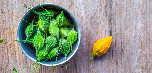 Bitter gourd vegetables. Health food