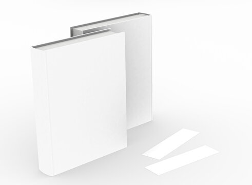 template empty book mockup set white background.