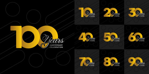 Set anniversary design logo concept. Logo for celebrations your company, greeting card, digital banner or print.