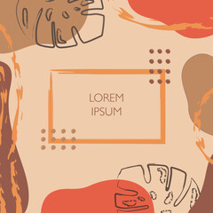 Trendy abstract poster, vector design template. Minimalistic elements, modern layout.