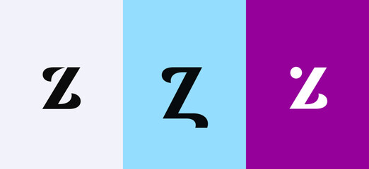 Set of letter Z minimal logo icon design template elements - obrazy, fototapety, plakaty