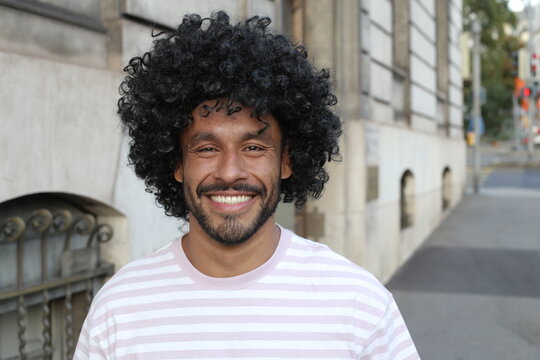 Gorgeous man with afro hairstyle 
