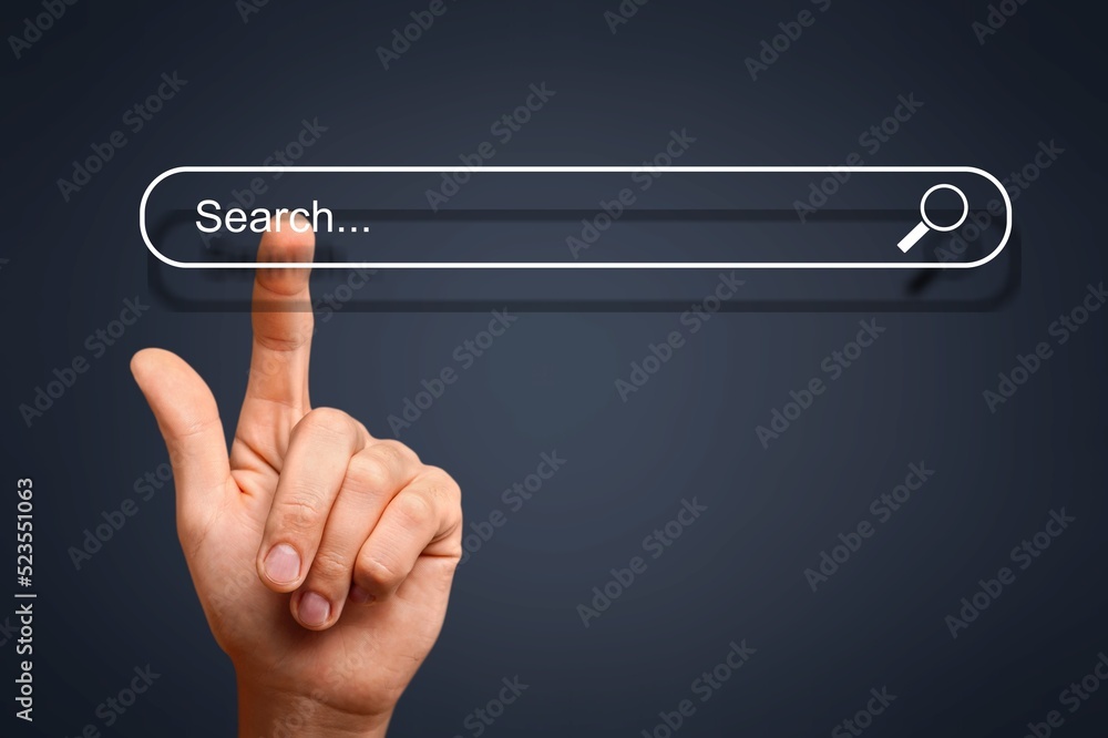 Poster search optimization, searching information online, businessmansearch data on internet finding inform