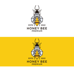 Honey bee logo design icon template