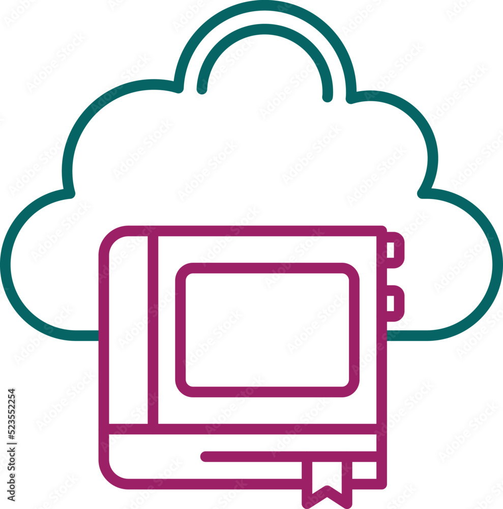 Sticker cloud library icon