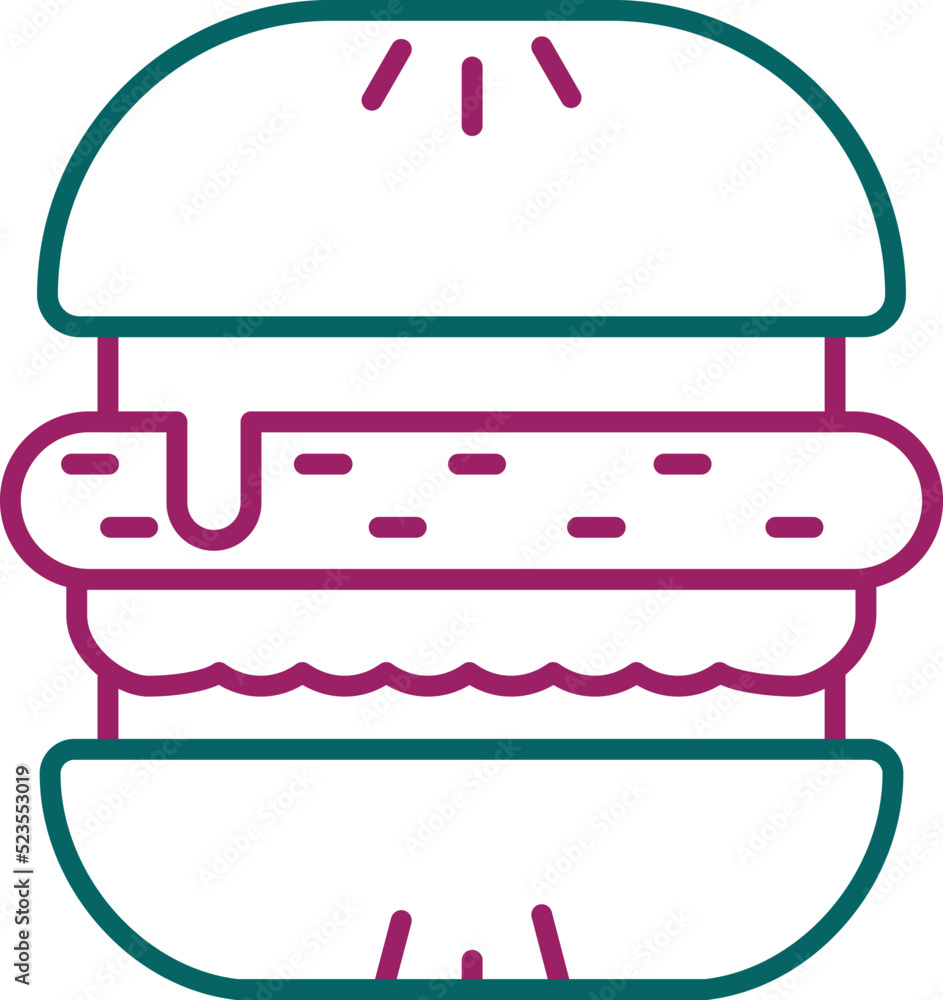 Sticker burger icon