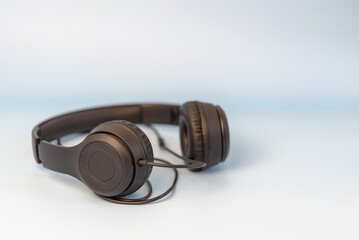 earphone listen music technology on background concept.