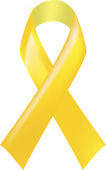 Yellow ribbons. September is suicide prevention month; childhood cancer awareness and world cancer day concept. traditional symbol of support for the armed forces. solidarity with political prisoners 