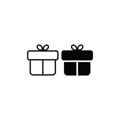 Gift box icon vector. Gift sign