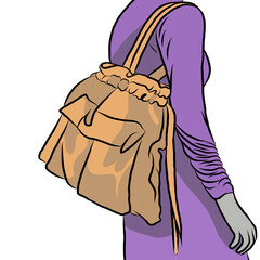 Colorful bag design.Hand drawn,creative with illustration in flat design.Concept of bag design.