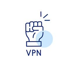 VPN icon. Pixel perfect, editable stroke line art icon