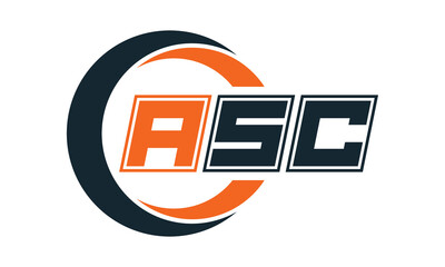 ASC three-letter circle logo design. custom font logo vector template | abstract logo | word mark logo | letter mark logo | business logo | minimalist logo | font logo |