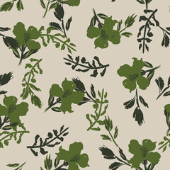 Floral Brush strokes Seamless Pattern Design