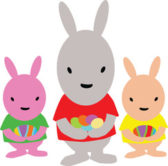 easter bunny and easter eggs