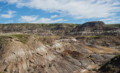 A landscape scene from the badlands of Drumheller, Alberta, Canada