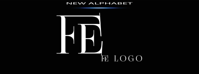 Monogram FE LOGO Abstract Fashion font alphabet. Minimal modern urban fonts for logo, brand etc. Typography typeface uppercase lowercase and number. vector illustration