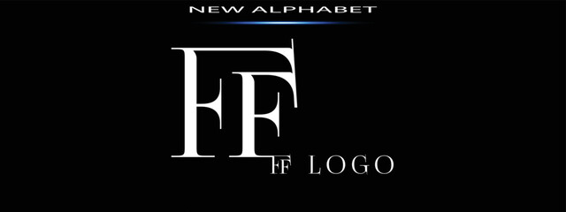 Monogram FF LOGO Abstract Fashion font alphabet. Minimal modern urban fonts for logo, brand etc. Typography typeface uppercase lowercase and number. vector illustration